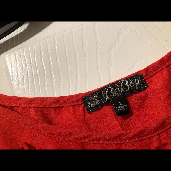 Cute red orange soft silky dress- GREAT DETAILS! - Picture 5 of 5